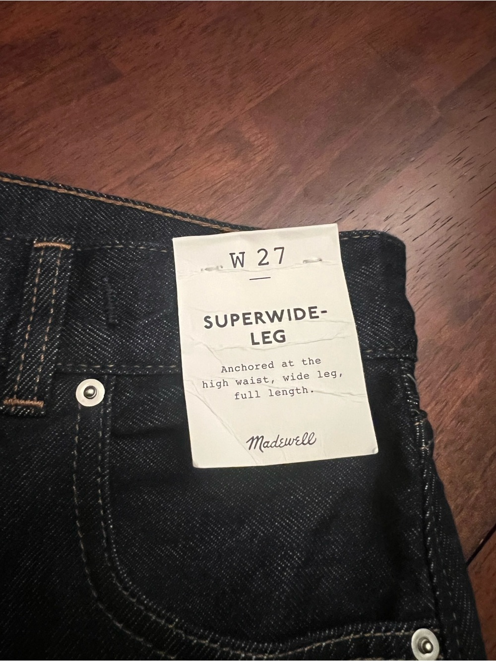 NEW Madewell Superwide-Leg Jeans in Essex Wash Rigid Size 27 NWT - Picture 7 of 10
